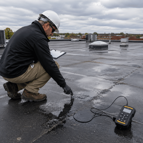Flat Roof Leak Detection Survey